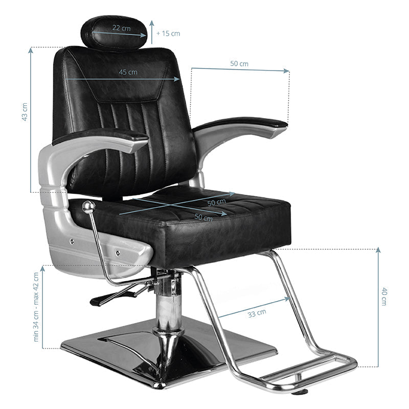 Barberstoel Hair System SM182 Zwart 7