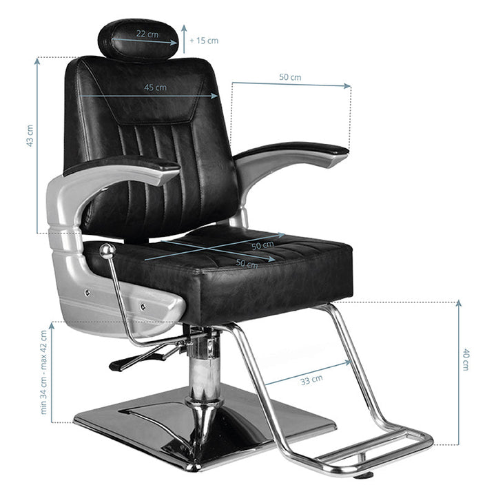 Barberstoel Hair System SM182 Zwart 7