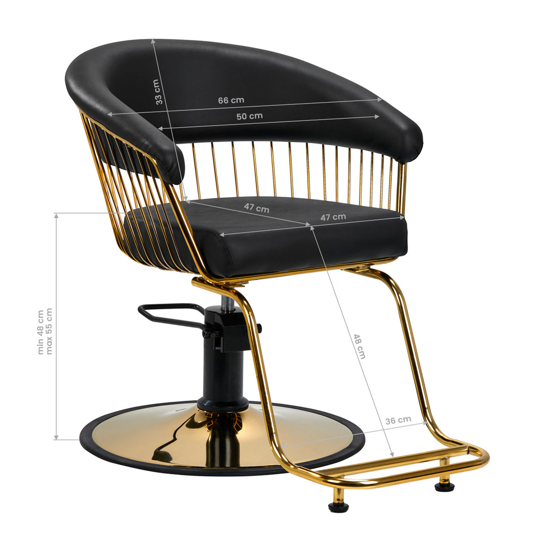 Kappersstoel Gabbiano Lille Goud-Zwart 8