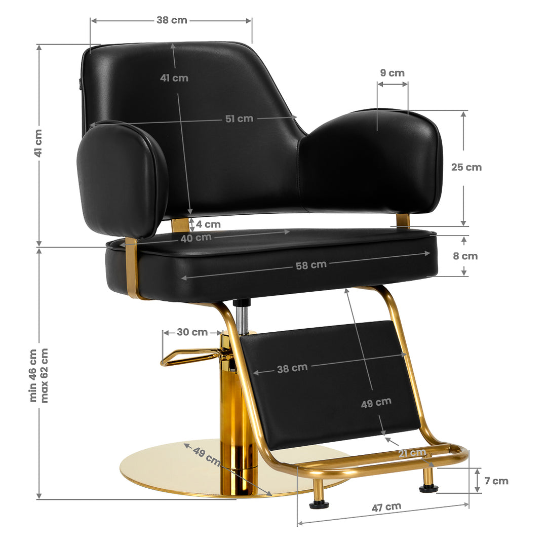 Kappersstoel Gabbiano Linz NQ Goud-Zwart 8