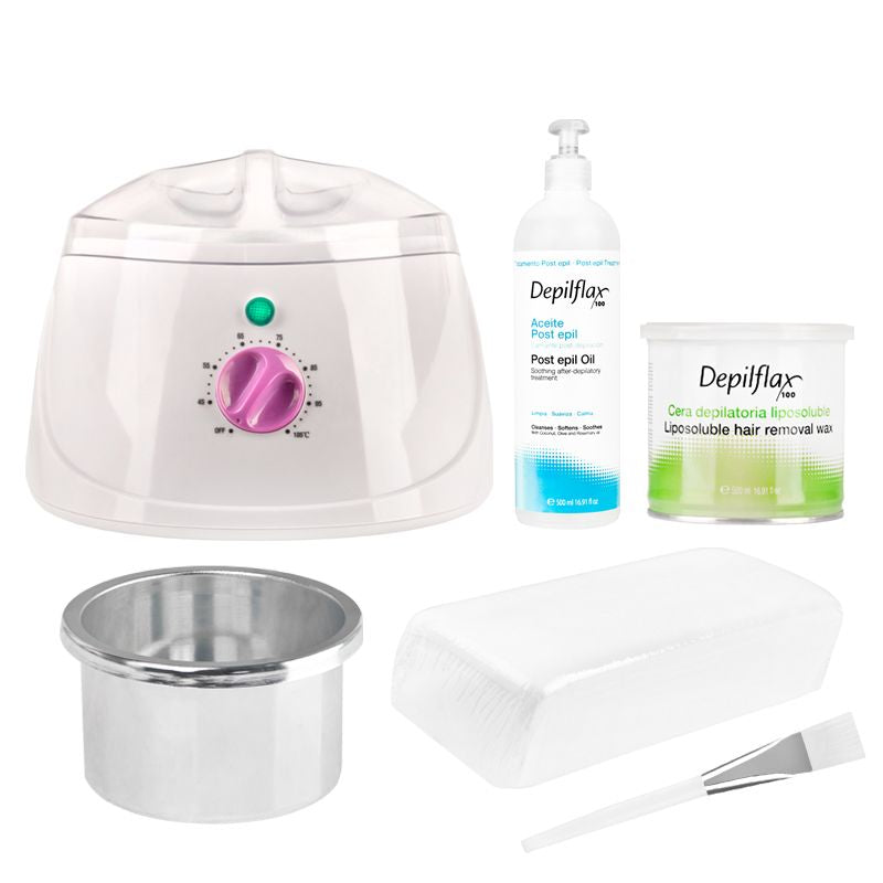 Waxverwarmer Set Blik Tulipan met Wax en Strips