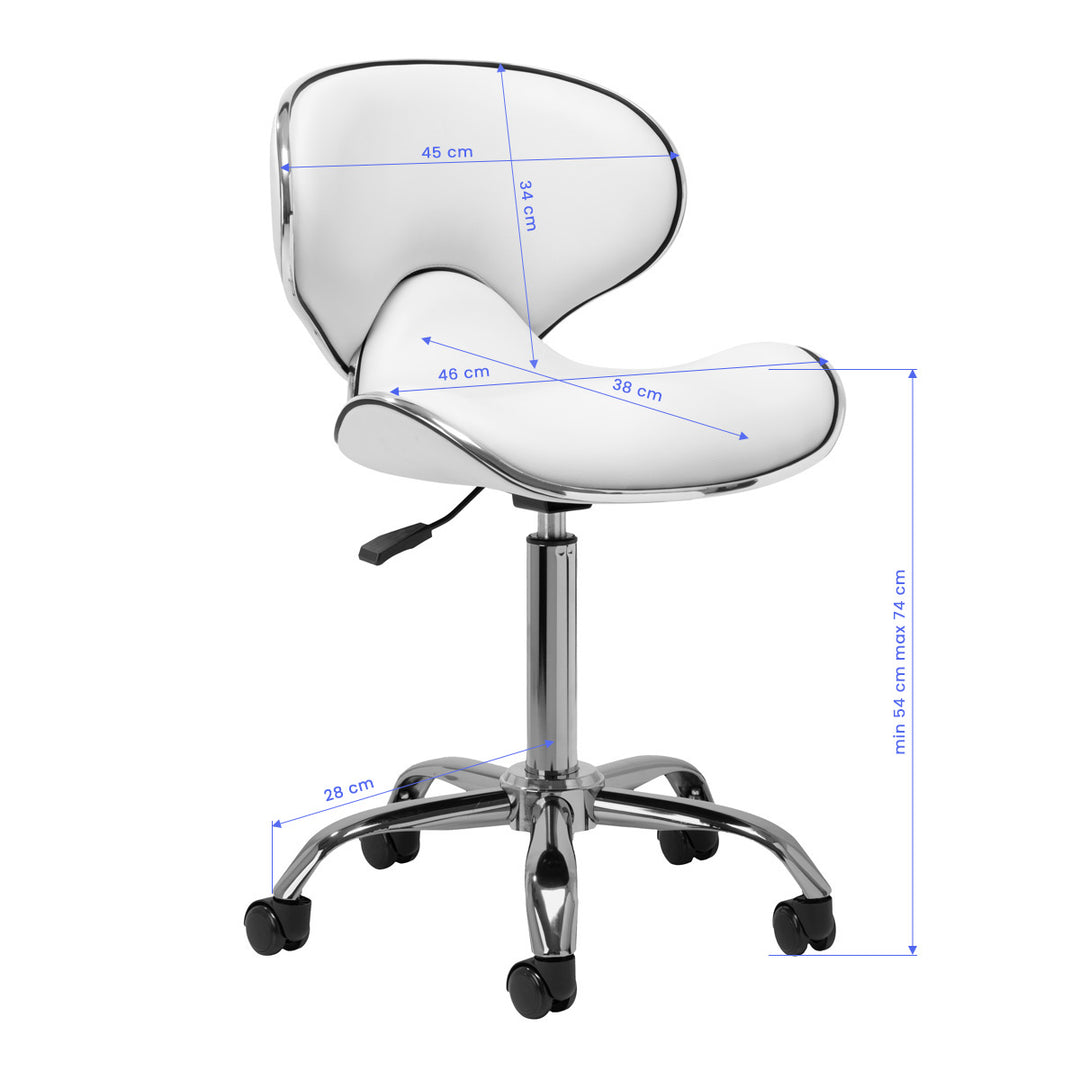 Salonstoel met Wielen Verstelbaar Gabbiano Q-4599 Wit - afbeelding 8