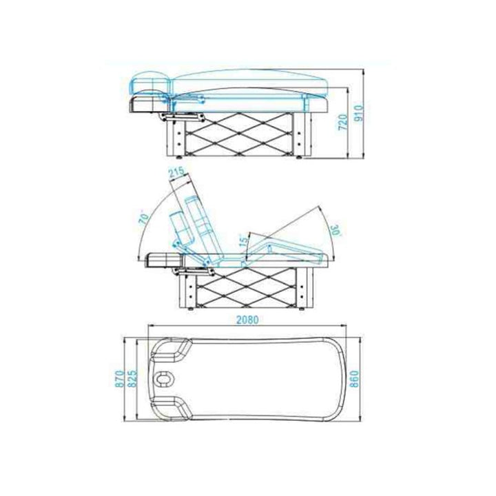 Massagetafel Elektrisch Azzurro Krystal 370-3 4 Wit 2