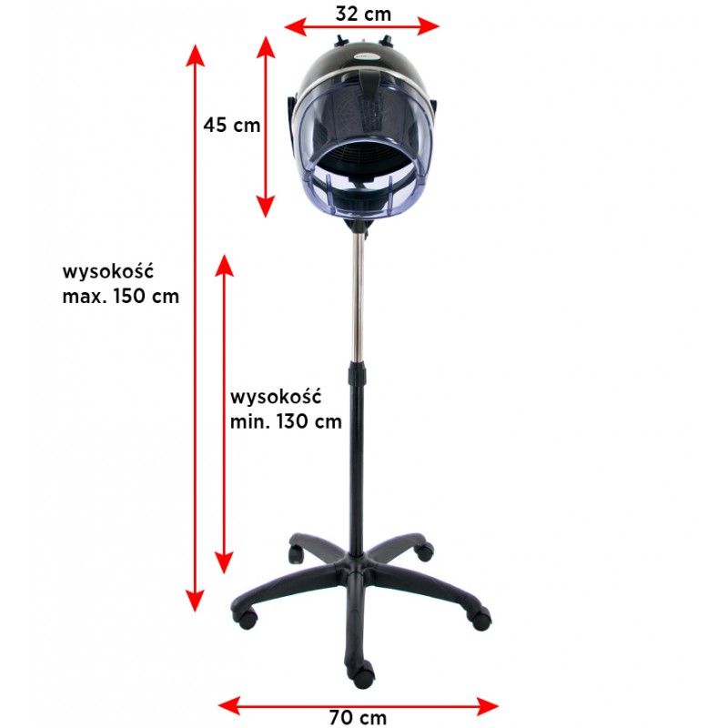 Gabbiano Droogkap met Statief LI-202S Dual Speed Zilver 6