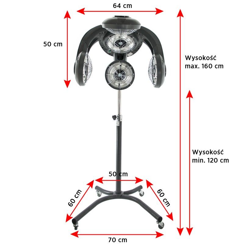 Gabbiano Droogkap Infrazon met Statief GL-505S Zilver 6