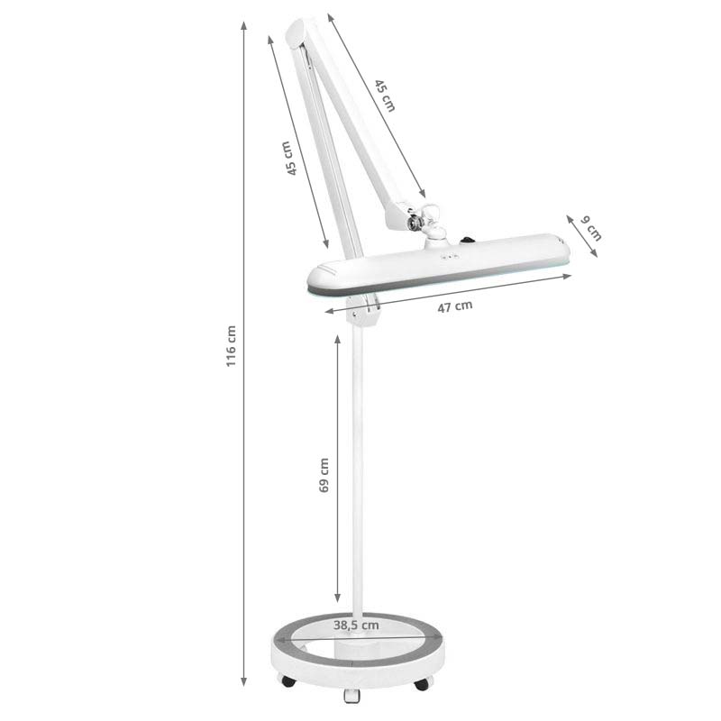 LED Lamp Schoonheidssalon met Statief en Instelbare Lichtintensiteit Elegante 801L Wit - afbeelding 9