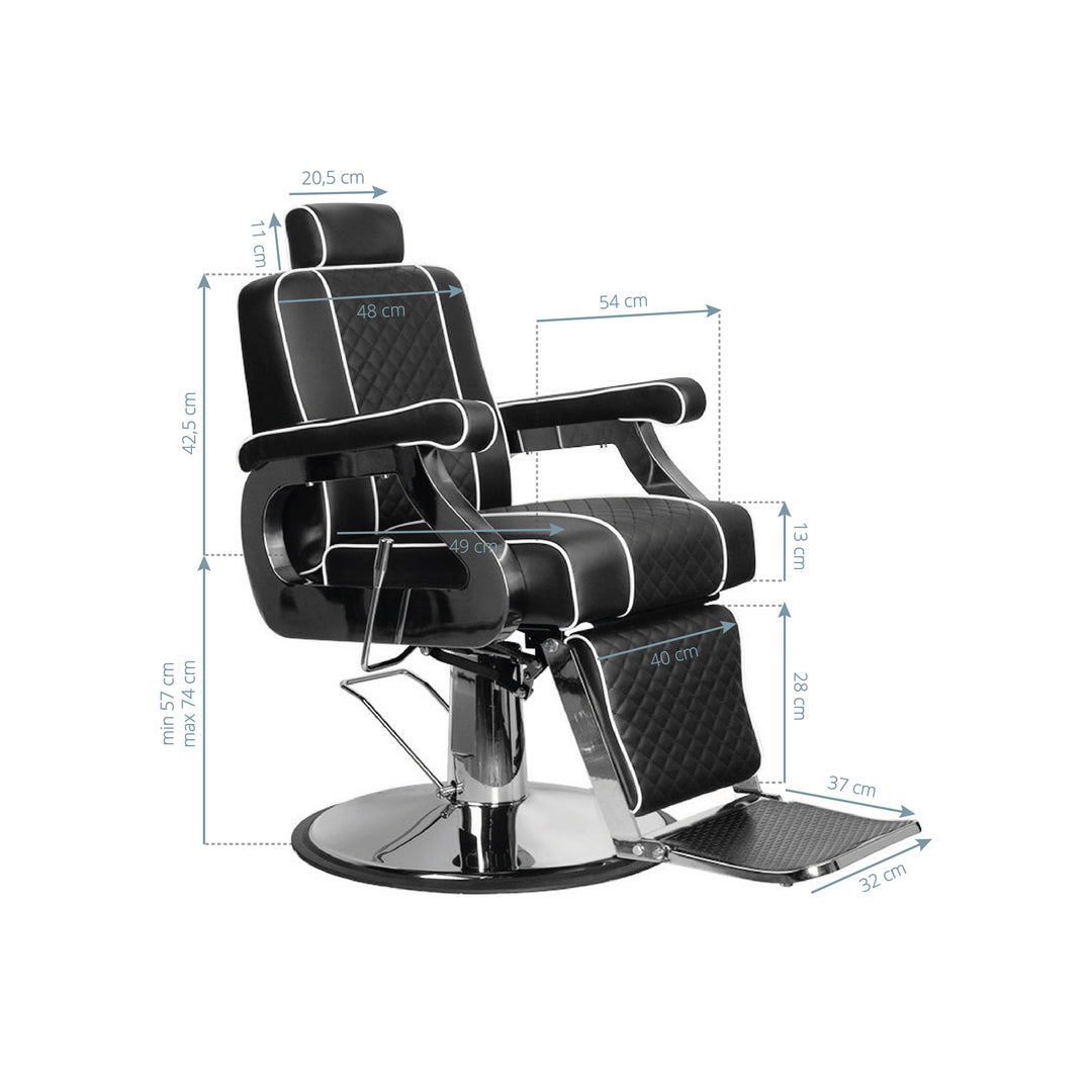 Barberstoel Gabbiano Paulo Zwart - afbeelding 7