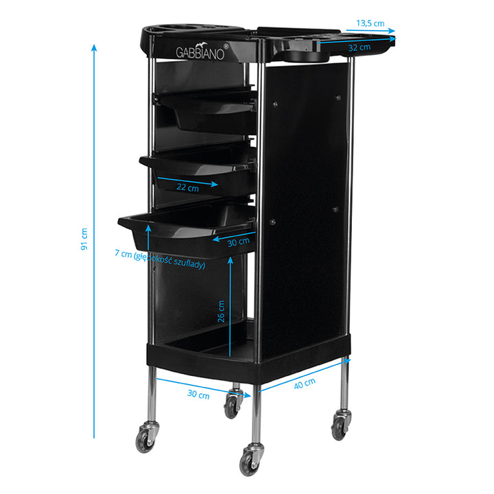 Werkwagen Kapper Gabbiano FX11-A Zwart - afbeelding 4