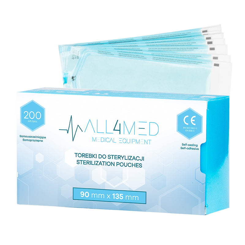 All4Med Sterilisatiezakjes voor Autoclaaf 90 × 135 mm – 200 Stuks 1