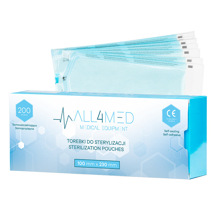 All4Med Sterilisatiezakjes voor Autoclaaf 100 × 230 mm – 200 Stuks 1
