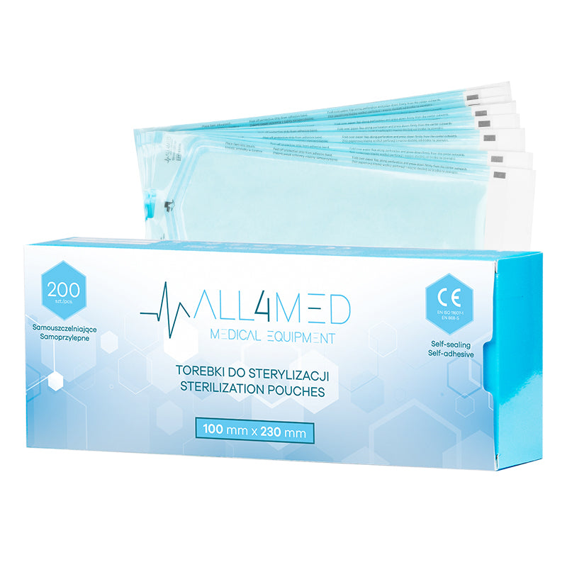All4Med Sterilisatiezakjes voor Autoclaaf 100 × 230 mm – 200 Stuks 1