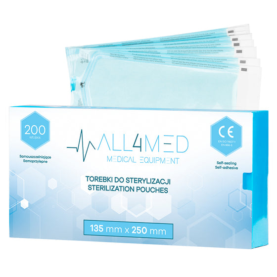 Autoclaafzakken All4Med 135 × 250 mm – 200 Stuks