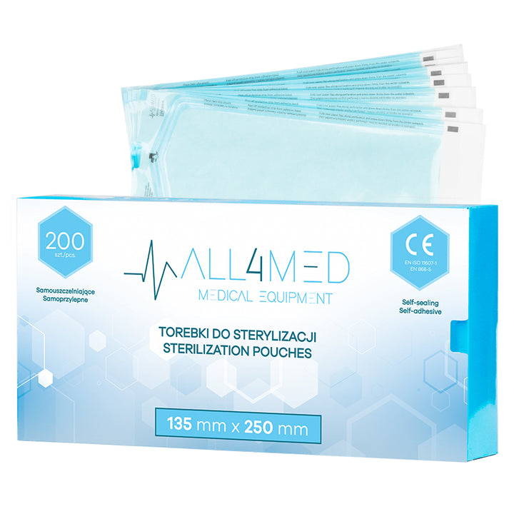 All4Med Sterilisatiezakjes voor Autoclaaf 135 × 250 mm – 200 Stuks 1