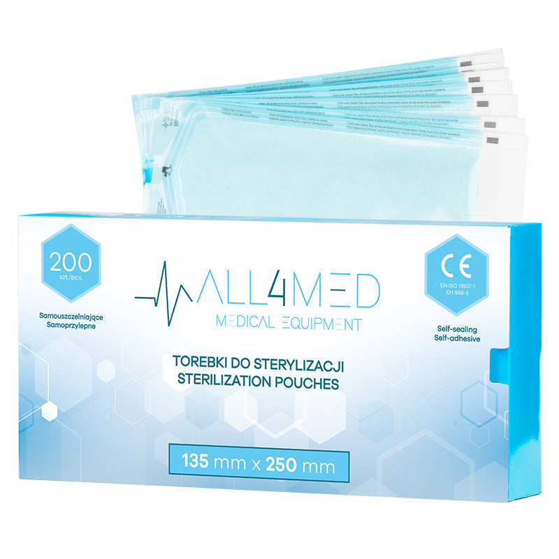 All4Med Sterilisatiezakjes voor Autoclaaf 135 × 250 mm – 200 Stuks 1