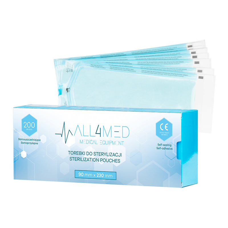 All4Med Sterilisatiezakjes voor Autoclaaf 90 × 230 mm – 200 Stuks 1