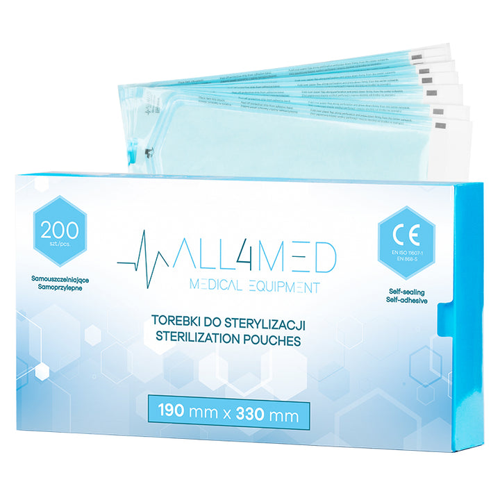 All4Med Sterilisatiezakjes voor Autoclaaf 190 × 330 mm – 200 Stuks 1