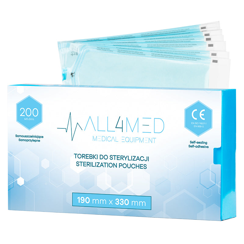 All4Med Sterilisatiezakjes voor Autoclaaf 190 × 330 mm – 200 Stuks 1