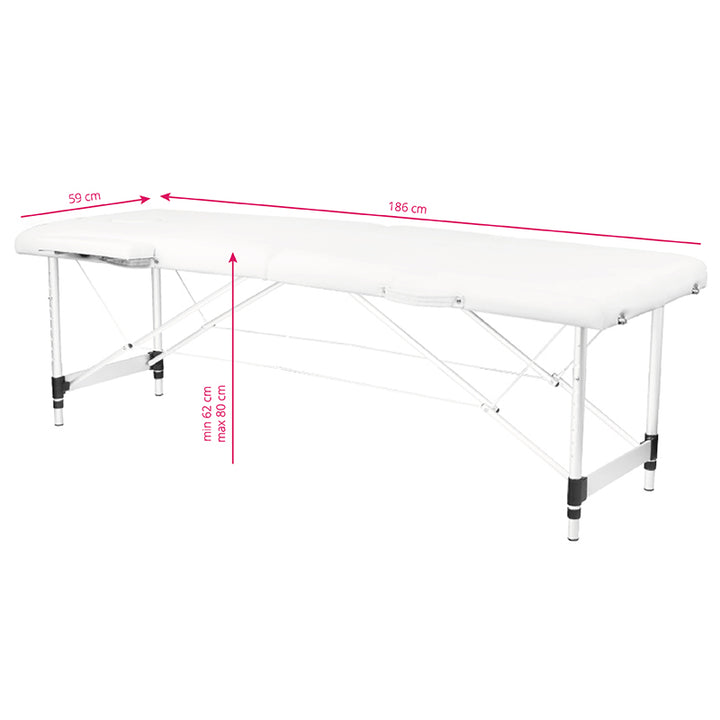 Massagetafel Inklapbaar Komfort Activ Fizjo 2 Zones Aluminium Wit 7