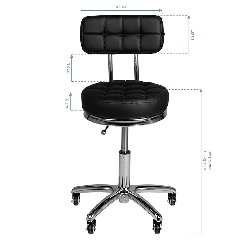 Tabouret Verstelbaar AM-877 Zwart - afbeelding 5