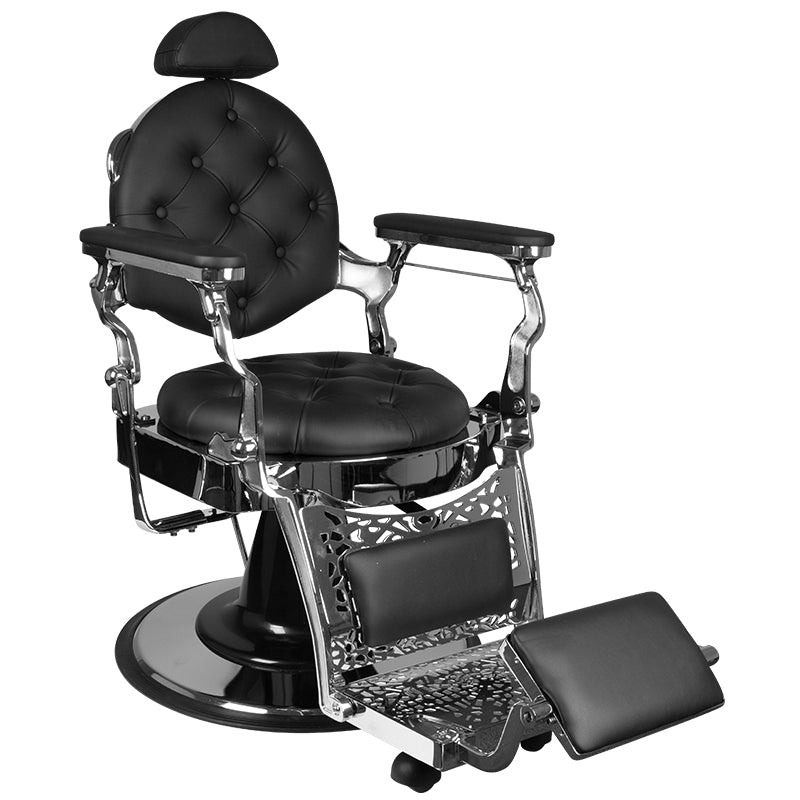 Barberstoel Gabbiano Giulio Silver Zwart 1