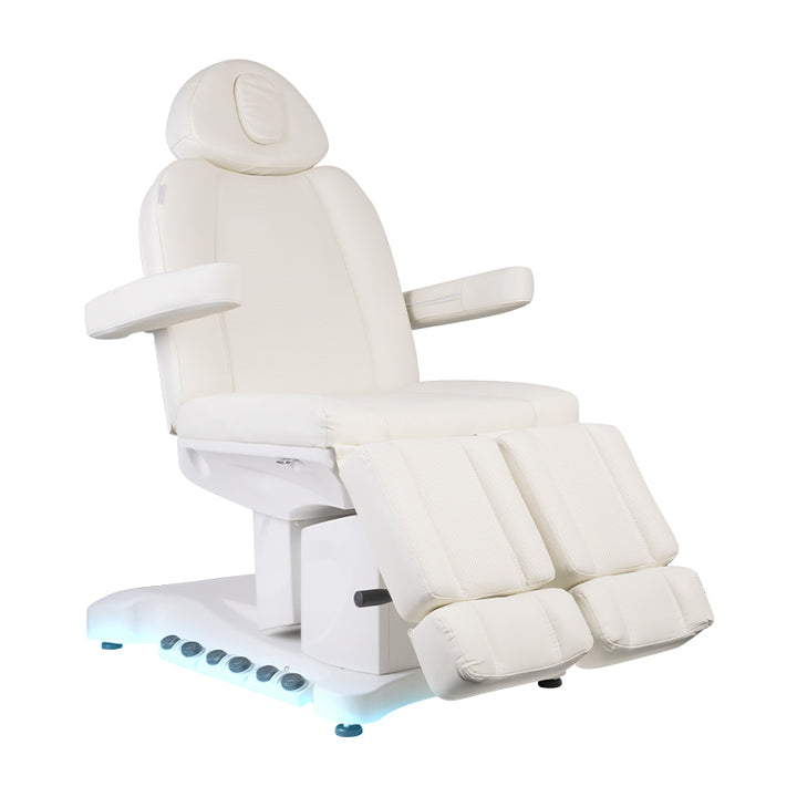 Behandelstoel Elektrisch Azzurro 708B 3 Pedi Pro Wit met voetpedaal en verwarming 2