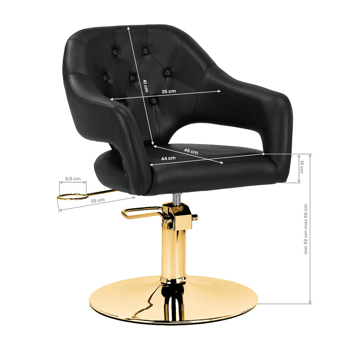 Kappersstoel Gabbiano Parma goud-zwart 9