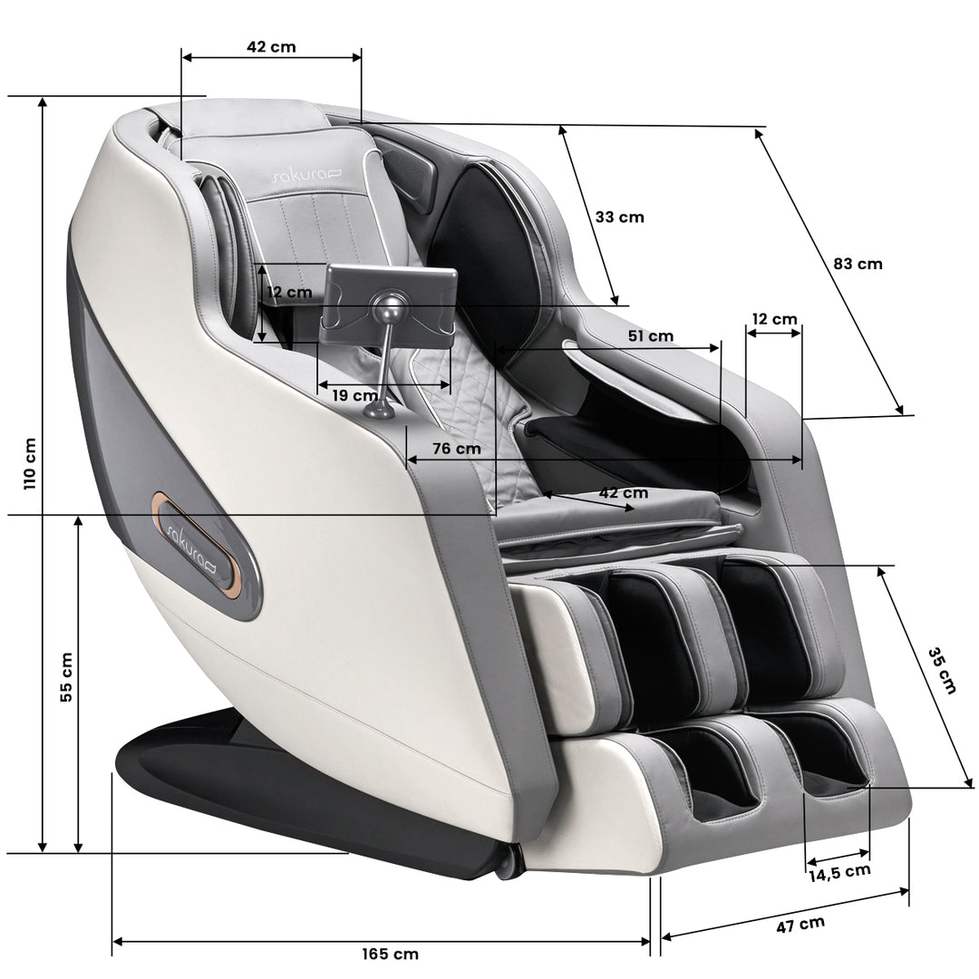 Massagestoel Elektrisch Sakura Comfort Plus 806 Grijs - afbeelding 18