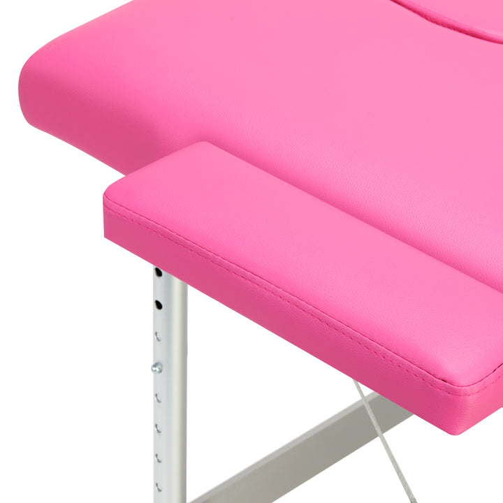 Massagetafel Inklapbaar Komfort Activ Fizjo 2 Zones Aluminium Roze 6