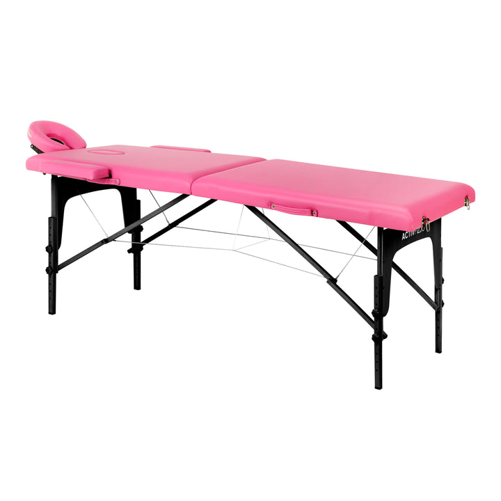 Massagetafel Inklapbaar Komfort Activ Fizjo 2 Zones Hout Roze-Zwart 1