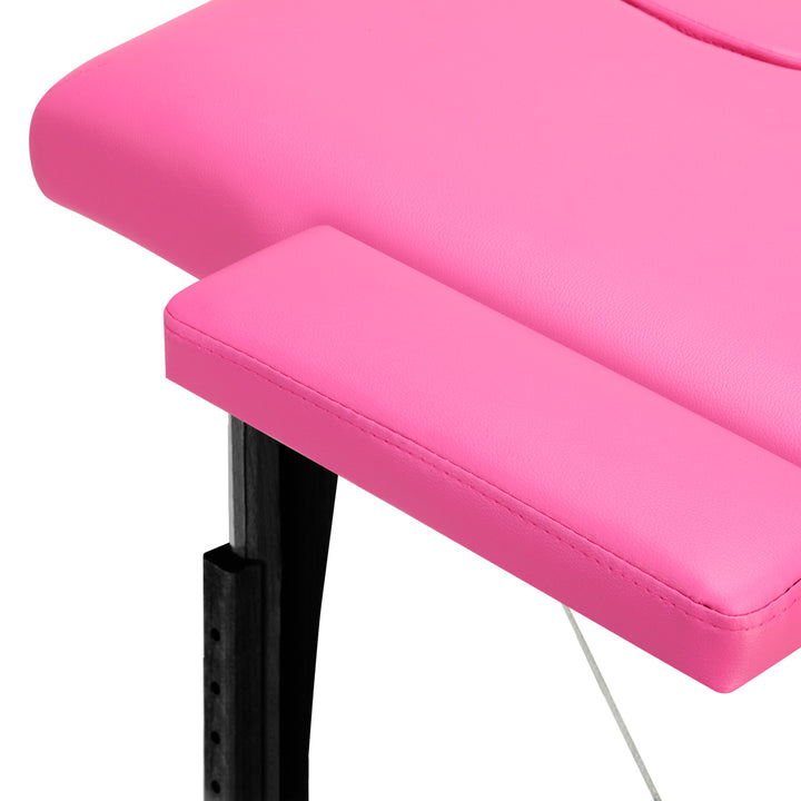 Massagetafel Inklapbaar Komfort Activ Fizjo 2 Zones Hout Roze-Zwart 6