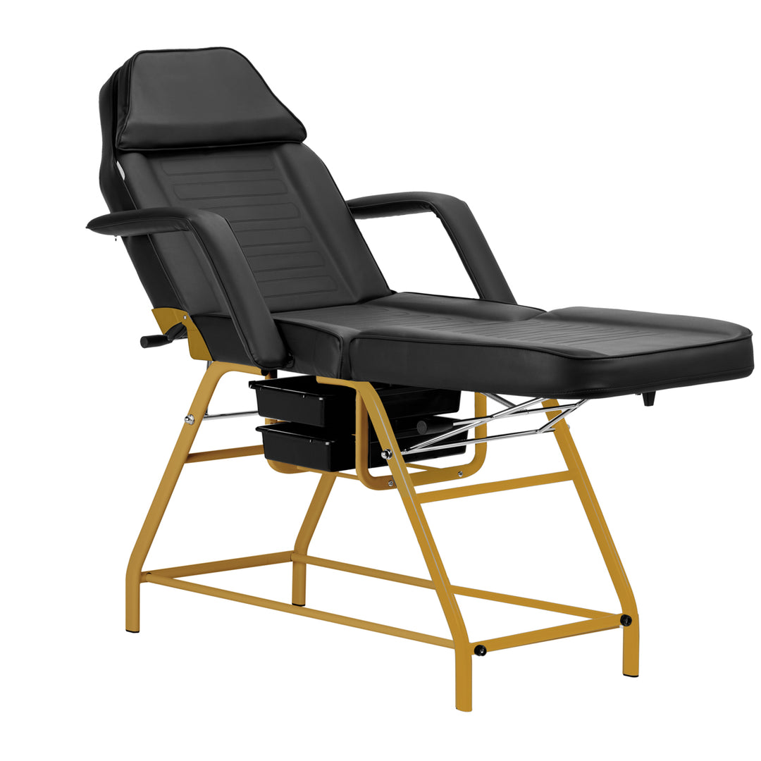 Behandelstoel 557G met Trays Goud-Zwart 2
