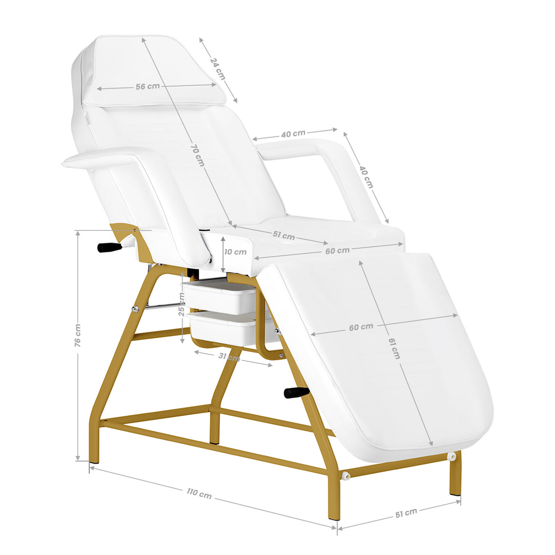 Behandelstoel 557G met Trays Goud-Wit - afbeelding 19