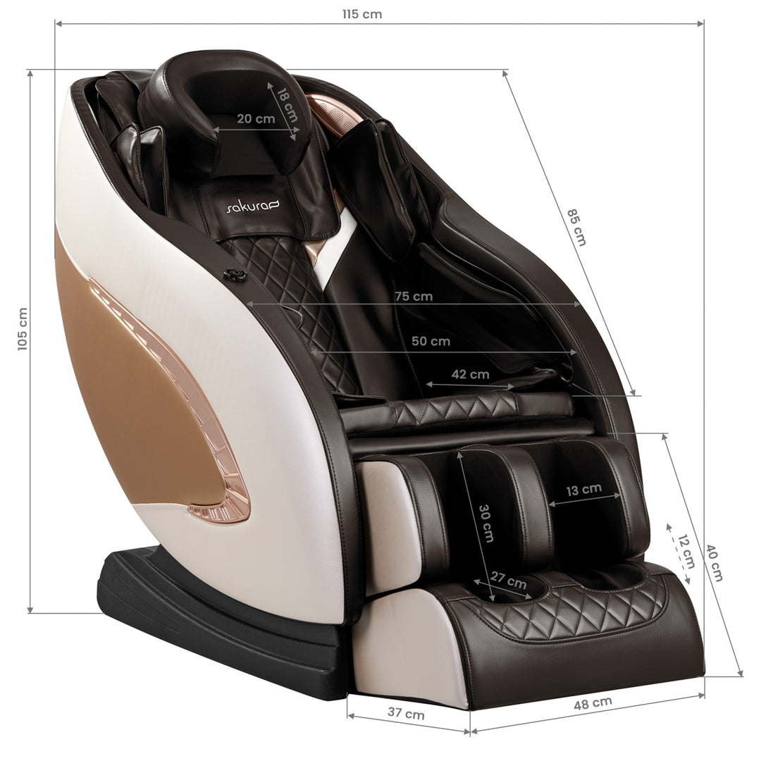 Massagestoel Elektrisch Sakura Classic 305 Bruin - afbeelding 18
