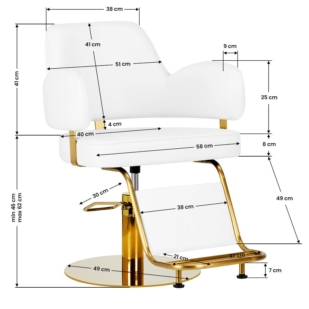 Kappersstoel Gabbiano Linz NQ Goud-Wit 7