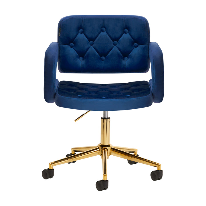 Salonstoel Fluweel Verstelbaar 4Rico QS-OF213G Goud-Marineblauw - afbeelding 2