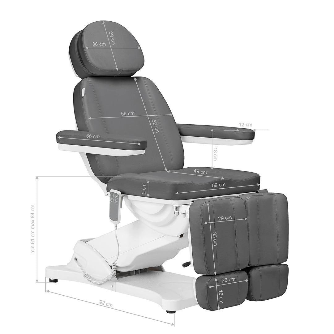 Behandelstoel Elektrisch Sillon Classic Pedi 2 Motoren Grijs - afbeelding 20