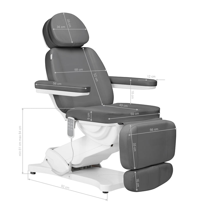 Behandelstoel Elektrisch Sillon Classic 4 Motoren Kantelbaar Grijs - afbeelding 21