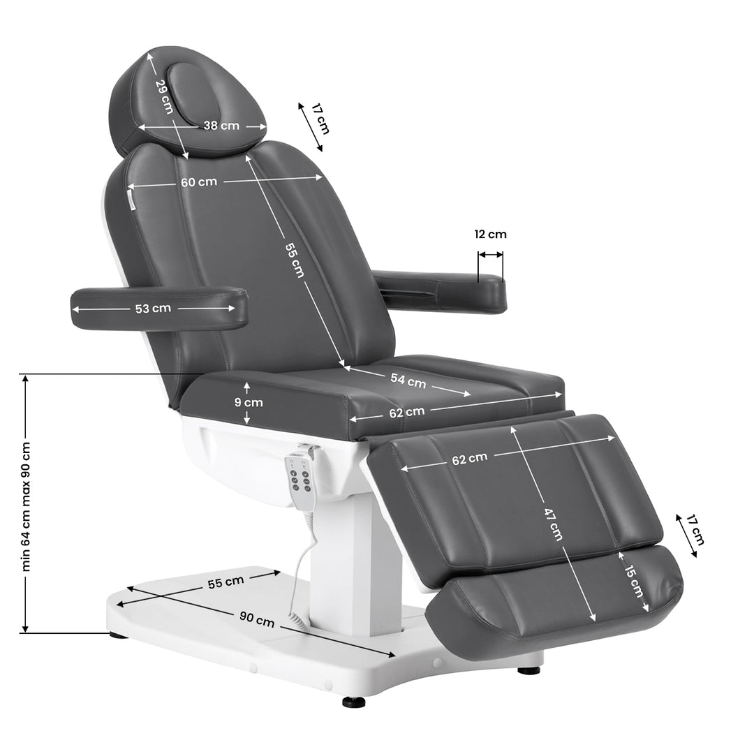 Behandelstoel Elektrisch Azurro 803D 3 Motoren Grijs - afbeelding 24
