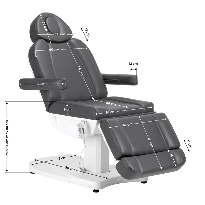 Behandelstoel Elektrisch Azurro 803D 3 Motoren Grijs - afbeelding 24