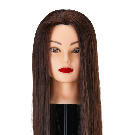 Hairdressing Head Gabbiano WZ2 Synthetic Hair 55 cm - Brown