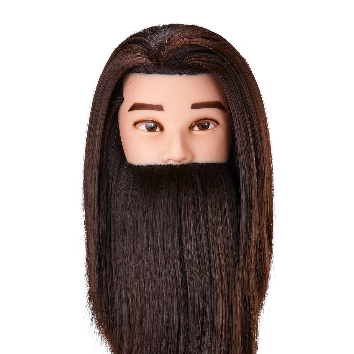 Kappershoofd met Baard Gabbiano WZ4 Synthetisch Haar Bruin