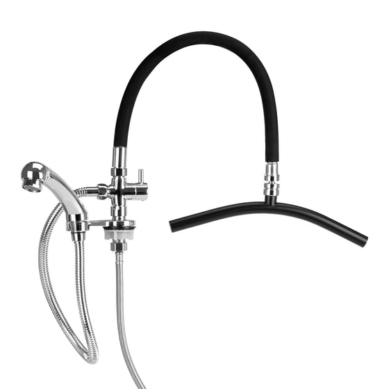 Tap with Rain Shower for Backwash Unit Gabbiano - Chrome & Black