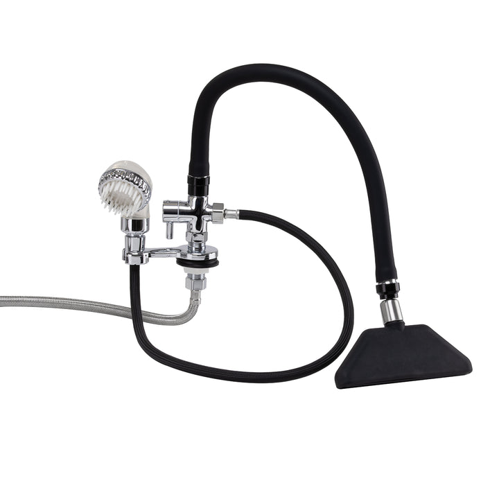 Kraan met Watervaldouche voor Wasunit Gabbiano Chroom-Zwart - afbeelding 4