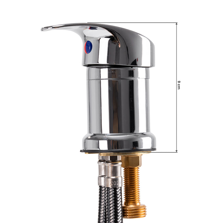 Kraan met Watervaldouche voor Wasunit Gabbiano Chroom-Zwart - afbeelding 9