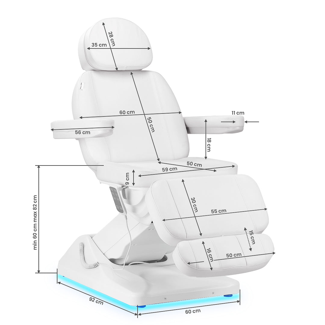 Elektrische Behandelstoel Sillon Luxury 3 Motoren Wit 17