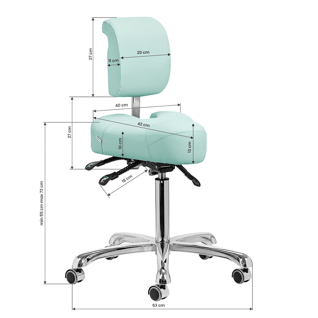 Tabouret met Rugleuning en Kantelbare Zitting Giovanni 1005 Groen