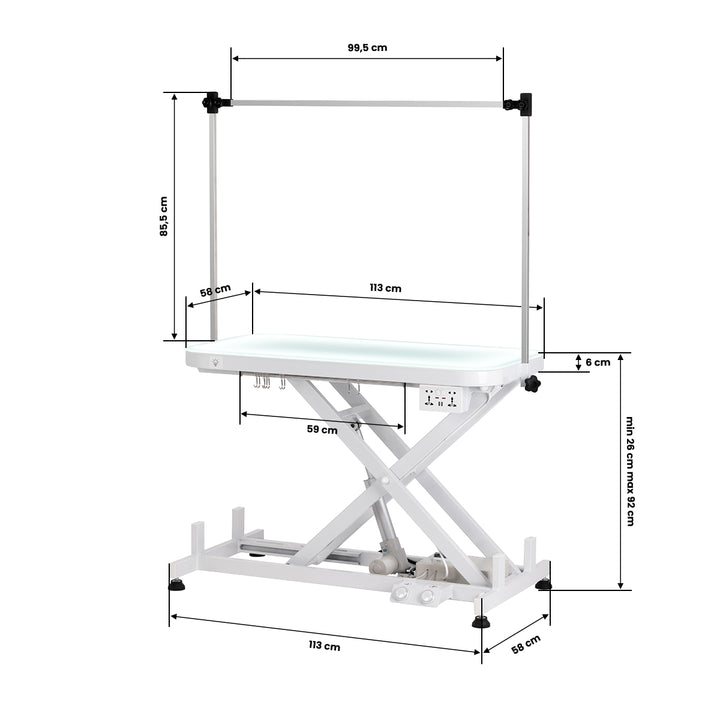 Trimtafel Elektrisch P4W 3 Verlicht Wit - afbeelding 9