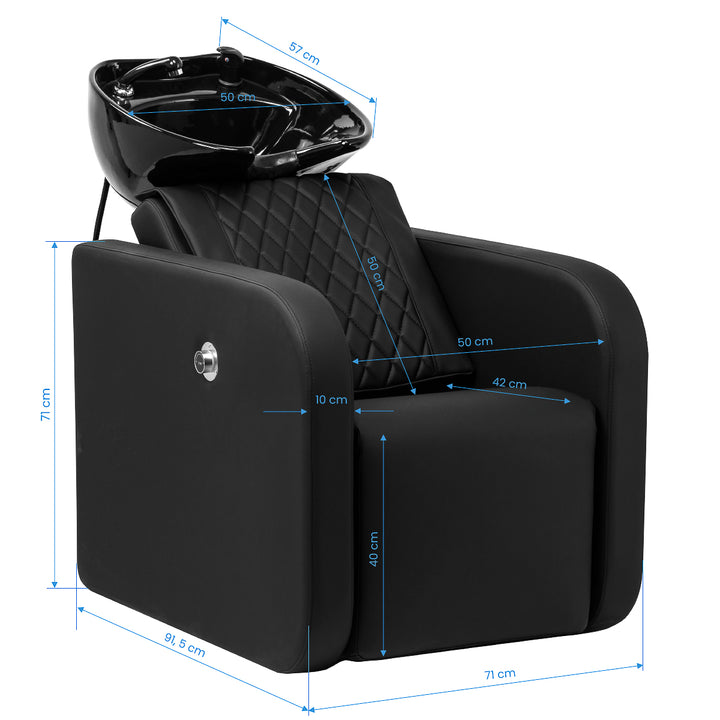 Wasunit Gabbiano Sylvia met Elektrische Beensteun en Massage Zwart 20