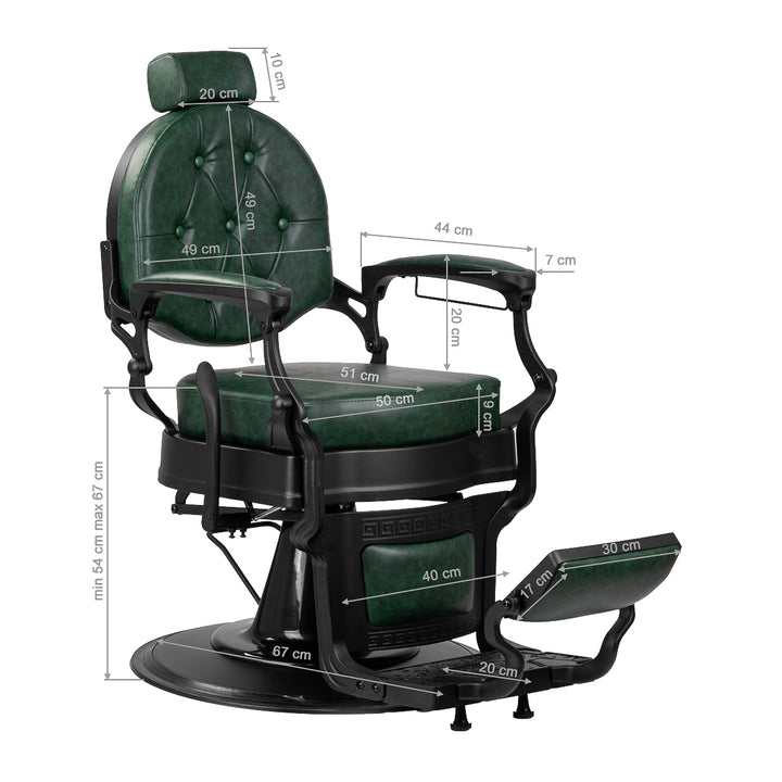 barberstoel gabbiano president groen zwart 17
