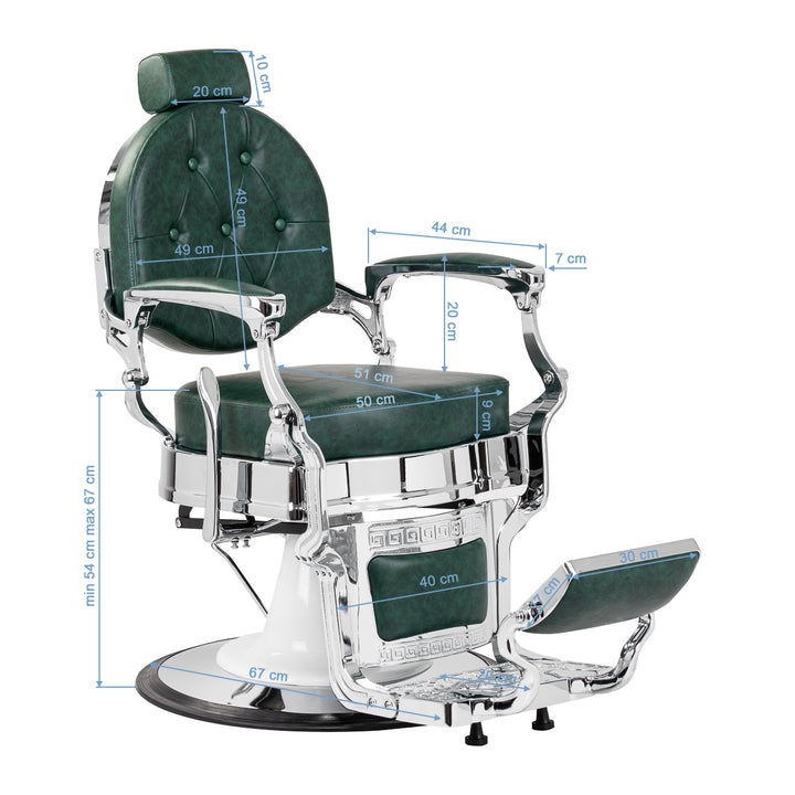 barberstoel gabbiano president groen chrome 17